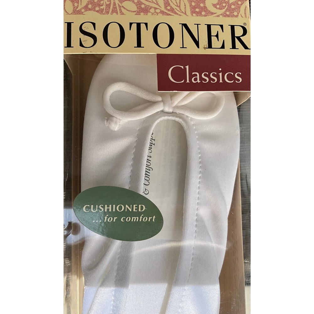 NOS Aris ISOTONER CLASSIC Vintage Satin Cozy White Slippers 8-9